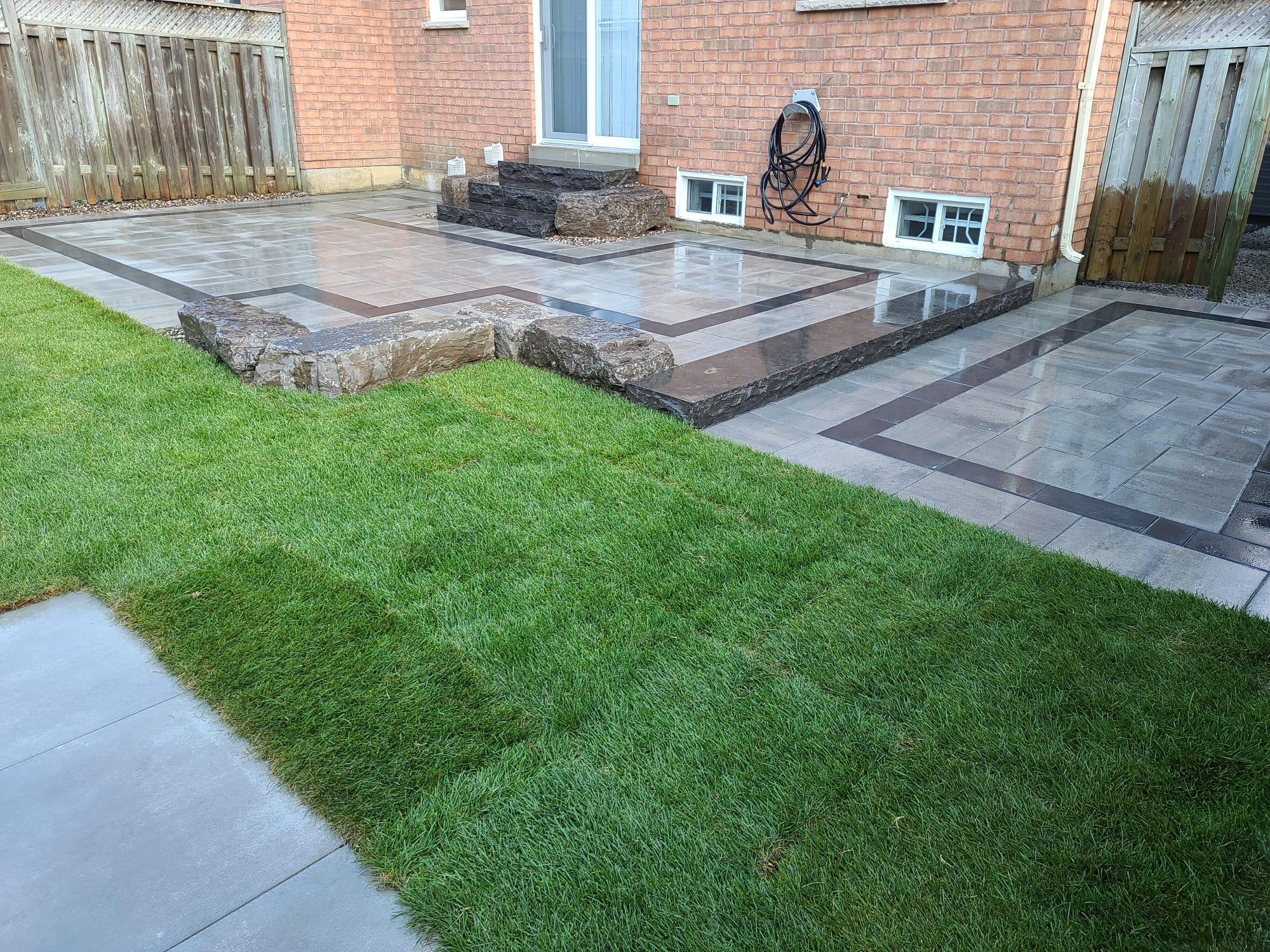 Interlocking stone driveway extension in the GTA